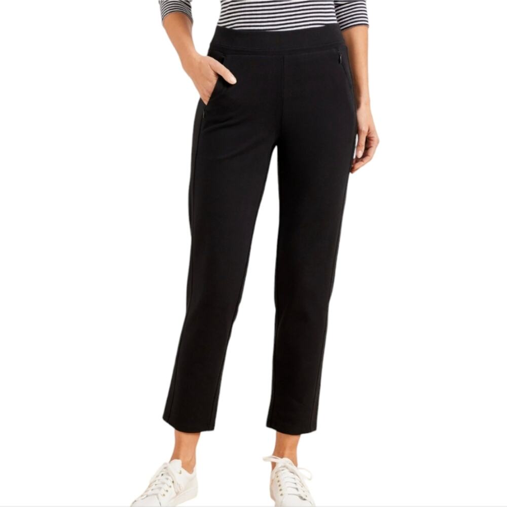 Talbots High Waist Patch Pocket Navy Blue Cropped Chino Pants Plus Size 16W New!